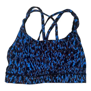 Lululemon Energy Bra Racerback Blue Print Size 4 thumbnail 2