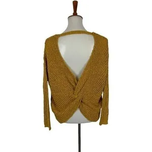 Dreamers Sweater Medium Mustard Knit Cozy Fall Winter Cottagecore thumbnail 5