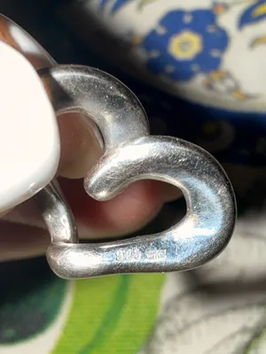 Polished Silver Heart Brooch - Classic Open Heart Pin thumbnail 3