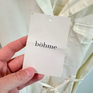Bohme‎ Ivory Cotton Twill Utility Romper Tie Waist Button Front Small NWT thumbnail 2
