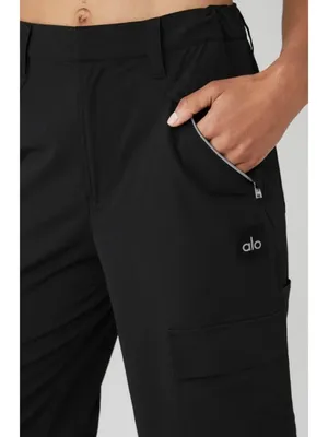 Alo All That Trousers Black High-Rise Waist Waisted Joggers Hiking Outdoor Pants thumbnail 4