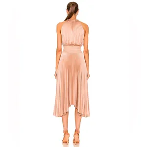 NEW A.L.C. Renzo II Satin Pleated Midi Sleeveless Dress in Bell Size‎ 2 $595 thumbnail 2