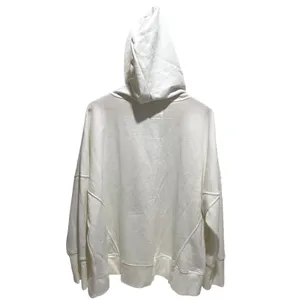 The Sweatshirt Project Hoodie Womens 2X White Oversized Henley Button Pullover‎ thumbnail 3