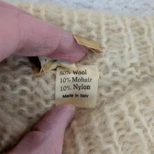 Vintage‎ Sanger-Harris Italy Mohair Wool Novelty Scenic Sweater Cream Medium thumbnail 6