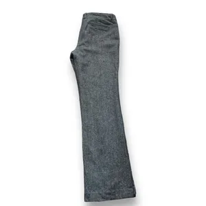 Loft Women's Gray‎ Wool Lined Flat Front Wide Leg Boot Cut Leg Pants Size 4 thumbnail 2