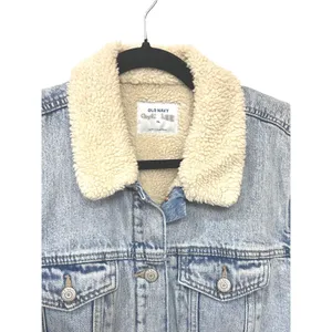 Old Navy Womens Sherpa Lined Denim Trucker Farm Ranch Chore Jacket Cotton XL thumbnail 12