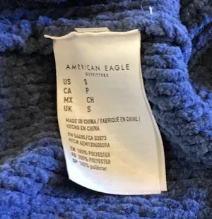 American Eagle Womens‎ Cable Knit Sweater Size Small NWT Chenille Blue Cozy Warm thumbnail 7