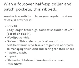 Madewell Half-Zip Knit Sweater thumbnail 7