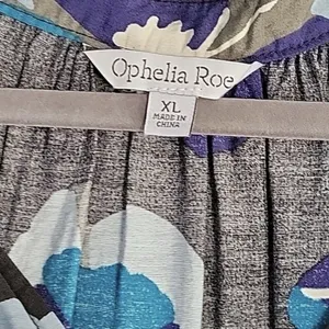 New Ophelia Roe Women Size XL Midi Dress Gathered Waist Belt Cruise Vacay Modest thumbnail 3