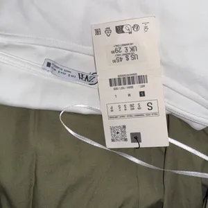 Zara White and Olive‎ Green Off-Shoulder Midi Dress thumbnail 7
