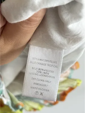 ASTR The Label Tropical Ruched Mini Dress Linen Blend Size M thumbnail 4