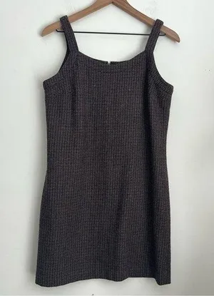 ABERCROMBIE vintage 80s 90s houndstooth print wool blend mini dress Hong Kong S thumbnail 1