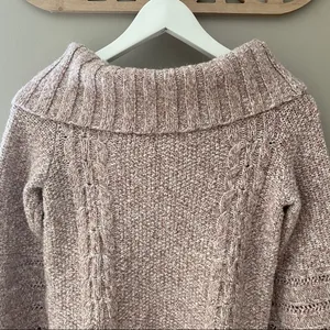 Anthropologie Sleeping On Snow By Off Shoulder Sweater Pink Sz Small thumbnail 9