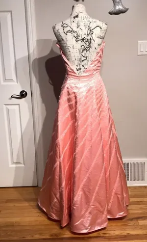 Ice & Fire Vintage Y2k Coquette Pastel Embellish Bead Line Striped A-line Formal Evening Prom Gown corset thumbnail 10