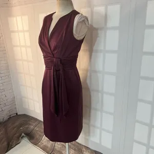 JS Boutique Purple Satin Sleeveless Fully Lined Knee Length Cocktail Dress Sz 6 thumbnail 4