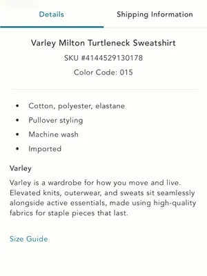Varley Milton Turtleneck Sweatshirt thumbnail 7
