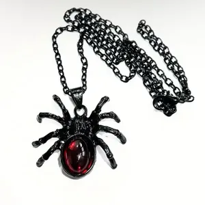 Gothic Black/Red Cute Spider‎ Pendant Necklace Punk Retro Style Fashion Jewelry thumbnail 9