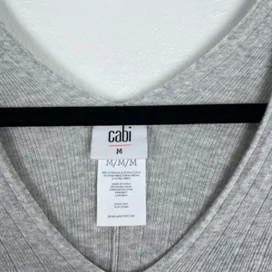 Cabi Watson Pullover Sweater Grey Ribbed V-Neck Dolman Sleeve 5451 Womens Size M thumbnail 3