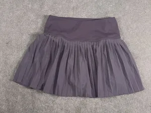Quince Women Court Sport Pleated Tennis‎ Mini Skirt Moonlit Gray Xs thumbnail 1