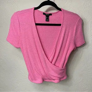 Forever 21 Pink Ribbed  Crop Top thumbnail 1