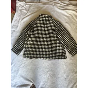 BANANA REPUBLIC Black/White houndstooth Wool Coat Cape Small thumbnail 15