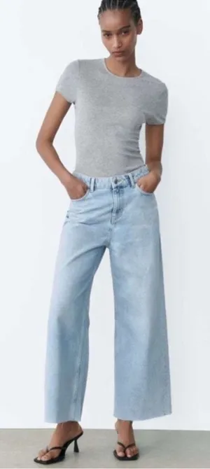 Zara High-Rise 8197/816 Wide‎ Leg Culotte Jeans Sz:00 NWT C24 thumbnail 1