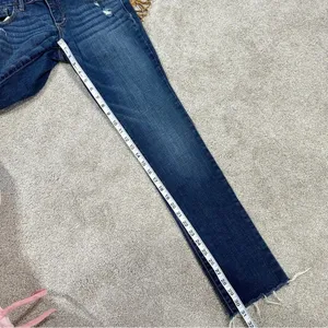 Abercrombie & Fitch The A&F Skinny Jeans Mid-Rise Distressed Raw Hem Size 28x35 thumbnail 14