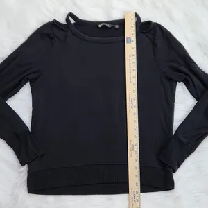 Athleta -458 Cutout Neck Sweatshirt‎ Black Style 352951 Small thumbnail 6