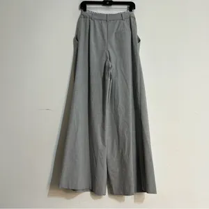 Anthropologie Maeve Boxer Detail Pleated Trouser Wide Leg Pants Grey Small thumbnail 3