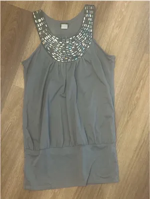 Grey Rhinestone Top Gray thumbnail 2