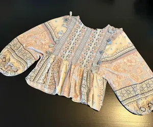 American Eagle Outfitters Boho Top in Blue and Cream‎ thumbnail 1