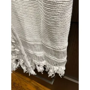 Lilly Pulitzer Womens Cardigan Sweater‎ White Open Sleeveless Fringe Hem S/M thumbnail 3