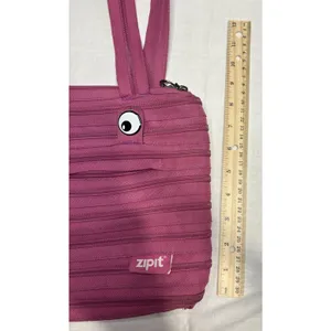 Zipit Pink‎ Zipper Shoulder Bag with Eyes | Quirky Novelty Tote Purse | 11x9" thumbnail 5