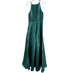 NWT Lulus Broadway Show Emerald Green High Low Satin Gown Size Small thumbnail 4