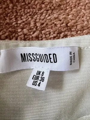 Missguided Ivory Corset Mini Dress Size S Organza Puff Sleeve Belted thumbnail 3