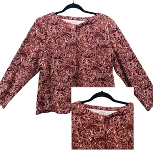 Talbots Paisley Blouse Brown XL‎ thumbnail 1