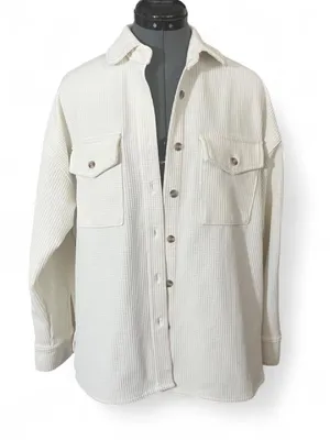 Forever 21 White Waffle Knit Shacket Women’s Size Small Gorpcore Minimalist thumbnail 2