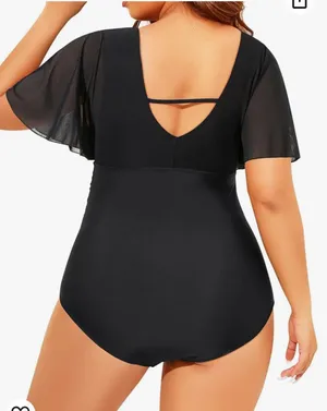 Yonique Plus Size Swimsuits for Women One Piece Tummy Control Bathing Suits Ruffle Swimwear thumbnail 2