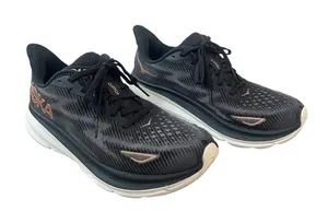 HOKA Clifton 9 Running Shoes Size 7 Wide Black Rose Gold Low Sneakers thumbnail 1