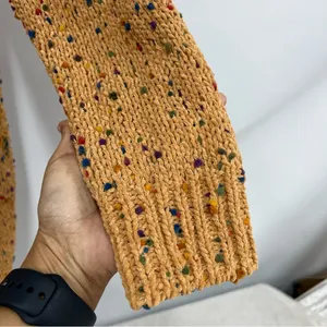 Entro women's L chunky confetti Popcorn Sweater Cardigan w/front pockets thumbnail 3