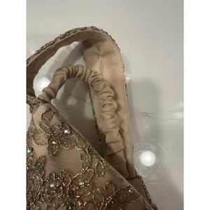 Vintage Aspeed Gold Formal Mini Dress Size Medium Sequin Lace Up Back V-Neck EUC thumbnail 5