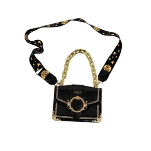 Black Crossbody Bag Gold Chain Star Guitar Strap‎ Jingpin Mini Shoulder Handbag thumbnail 3