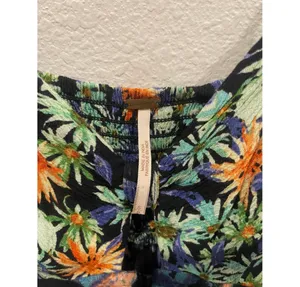 Free People Abstract Print Front Cut Out Smocked Flowy Romper thumbnail 4