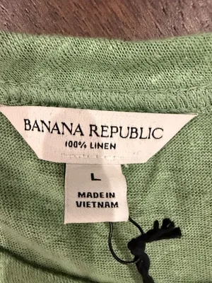Banana Republic 100% Linen Green Tank Top Size Large NWT - C4-101 thumbnail 2