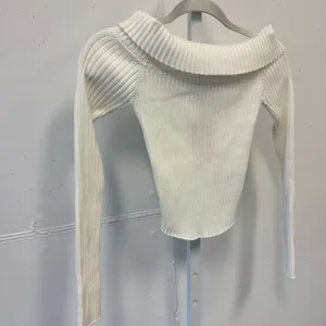 NWT Y2K Edikted White Ribbed Cowl Neck Sweater‎ XS thumbnail 4