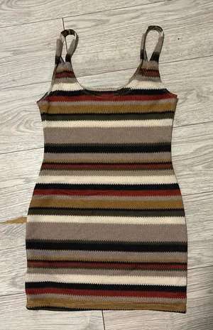 Missguided Striped Dress tank bodycon beach cover up thumbnail 1