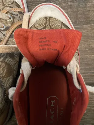 Women’s Coach Tan & Beige Signature Canvas Sneakers w/ Coach Logo Size 7.5M thumbnail 6