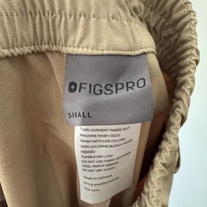 FigsPro Zip Fly Skinny Scrub Trouser Professional Pants Khaki Tan Elastic Waist‎ thumbnail 8