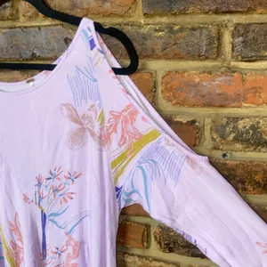 Free People Lavender Lilac Purple Floral Clear Skies Tunic Mini Dress Size Small thumbnail 5