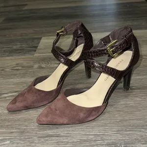 Franco Sarto Anazio Pump - Suede & Faux Leather - Burgundy - Size 7.5 thumbnail 6
